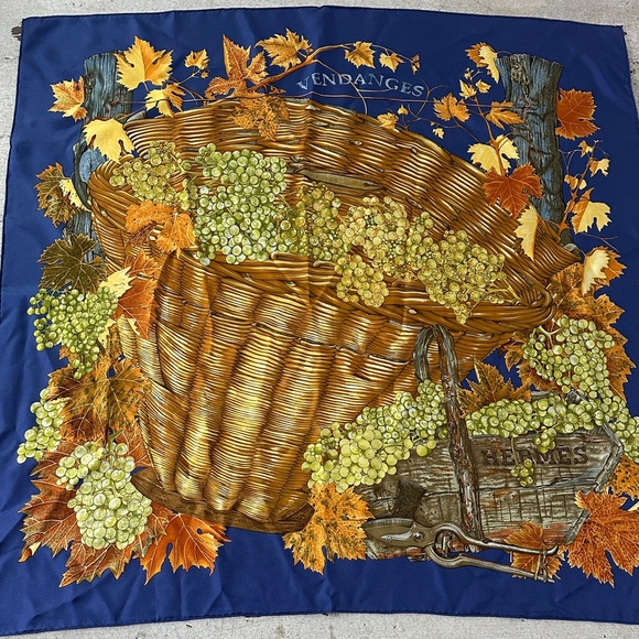 Vintage Hermes Vendanges Harvest Silk Scarf - Picture 1 of 7